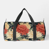 花エレガント柄の名パーソナライズされた前 ダッフルバッグ (裏面)