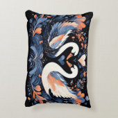 花エレガント柄の華美白鳥 アクセントクッション (裏面(縦))