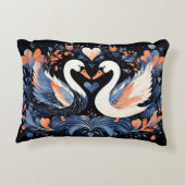 花エレガント柄の華美白鳥 アクセントクッション (裏面)