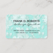 花エレガント柄グリーンとハチドリ 名刺 (裏面)