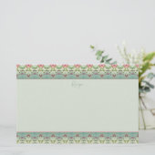 花エレガント柄トリム 便箋 (スタンド正面)