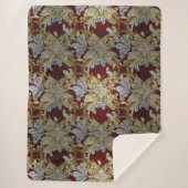 花エレガント柄ニュートラルカラー金ゴールド素子 シェルパブランケット (正面)