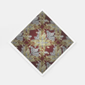 花エレガント柄ニュートラルカラー金ゴールド素子 スタンダードランチョンナプキン (角)