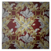 花エレガント柄ニュートラルカラー金ゴールド素子 タイル (正面)