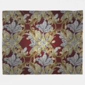 花エレガント柄ニュートラルカラー金ゴールド素子 フリースブランケット (正面(横))