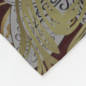 花エレガント柄ニュートラルカラー金ゴールド素子 フリースブランケット (角)