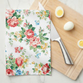 花エレガント柄バラデザイン素子 キッチンタオル (四つ折り)