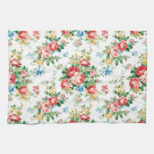 花エレガント柄バラデザイン素子 キッチンタオル (横)