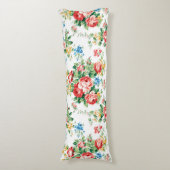 花エレガント柄バラデザイン素子 ボディピロー (正面縦)