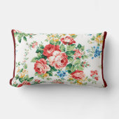 花エレガント柄バラデザイン素子 ランバークッション (正面)