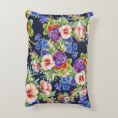 花エレガント柄ピンクがかった黄色い葉 アクセントクッション (裏面(縦))