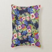 花エレガント柄ピンクがかった黄色い葉 アクセントクッション (正面(垂直))