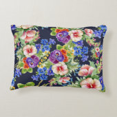 花エレガント柄ピンクがかった黄色い葉 アクセントクッション (裏面)