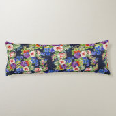 花エレガント柄ピンクがかった黄色い葉 ボディピロー (裏面)