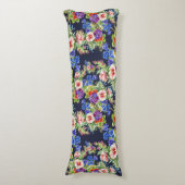 花エレガント柄ピンクがかった黄色い葉 ボディピロー (正面縦)