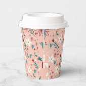 花エレガント柄ピンク 紙コップ (右)