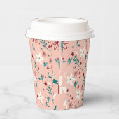 花エレガント柄ピンク 紙コップ (右)
