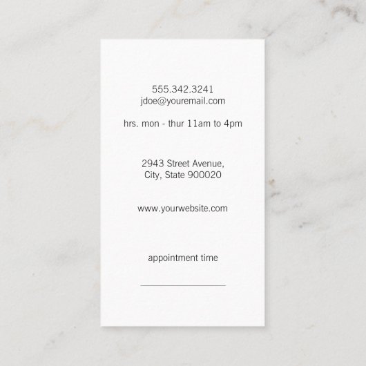 花エレガント柄ヘアサロンスタイリストカラフル 名刺 (裏面)