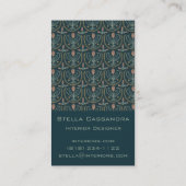 花エレガント柄ルシルイタイル深い緑 名刺 (裏面)