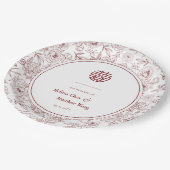 花エレガント柄二重西中国の結婚海 ペーパープレート (アングル)