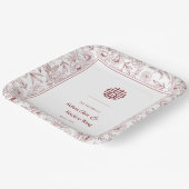 花エレガント柄二重西中国の結婚海 ペーパープレート (傾斜あり)