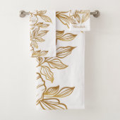 花エレガント柄名前をカスタムするタオルセット バスタオルセット (インサイチュ)