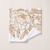 花エレガント柄名前をカスタムするタオルセット バスタオルセット (ウォッシュタオル)