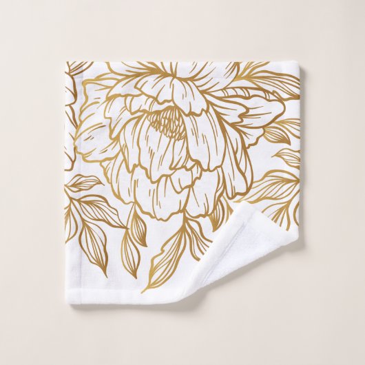 花エレガント柄名前をカスタムするタオルセット バスタオルセット (ウォッシュタオル)