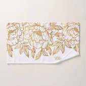 花エレガント柄名前をカスタムするタオルセット バスタオルセット (ハンドタオル)