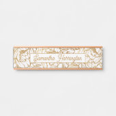 花エレガント柄名前をカスタムする サインプレート (正面)