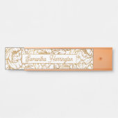 花エレガント柄名前をカスタムする サインプレート (正面)