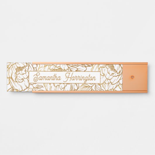 花エレガント柄名前をカスタムする サインプレート (正面)