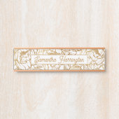 花エレガント柄名前をカスタムする サインプレート (正面)