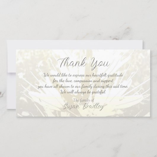 花エレガント柄悔やみや弔慰ありがとうPカード2 サンキューカード (正面)