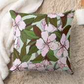 花エレガント柄春ガーデン緑かわいい クッション (ブランケット)