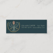 花エレガント柄用水着タイル深いグリーン スキニー名刺 (正面)