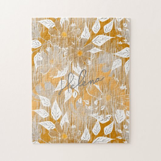 花エレガント柄 ジグソーパズル (縦)