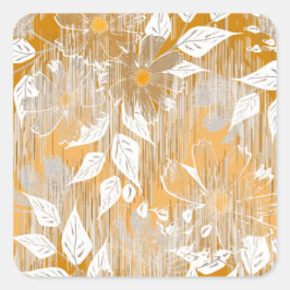 花エレガント柄 スクエアシール