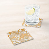 花エレガント柄 スクエアペーパーコースター (インサイチュ)