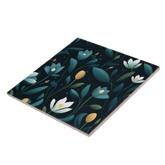 花エレガント柄 タイル (側面)