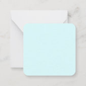 花エレガント柄 – ティール(緑がかった色)&ホワイトボタニカル ノートカード (裏面)