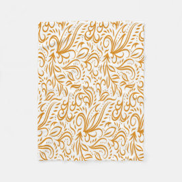 花エレガント柄 フリースブランケット