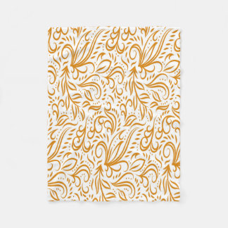 花エレガント柄 フリースブランケット