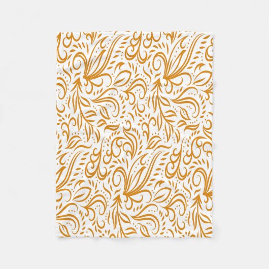 花エレガント柄 フリースブランケット (正面)