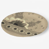 花エレガント柄 ペーパープレート (アングル)