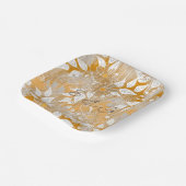 花エレガント柄 ペーパープレート (傾斜あり)