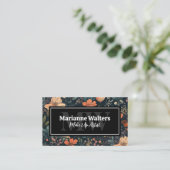 花エレガント柄 |モノグラム 名刺 (スタンド正面)