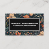 花エレガント柄 |モノグラム 名刺 (裏面)