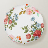 花エレガント柄 ラウンドクッション (裏面)