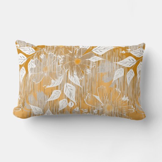 花エレガント柄 ランバークッション (正面)